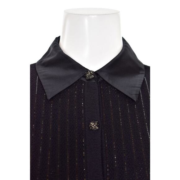 ST. JOHN COLLECTION Evening Paillette Striped Jacket Sz 6 Black - Picture 2 of 10